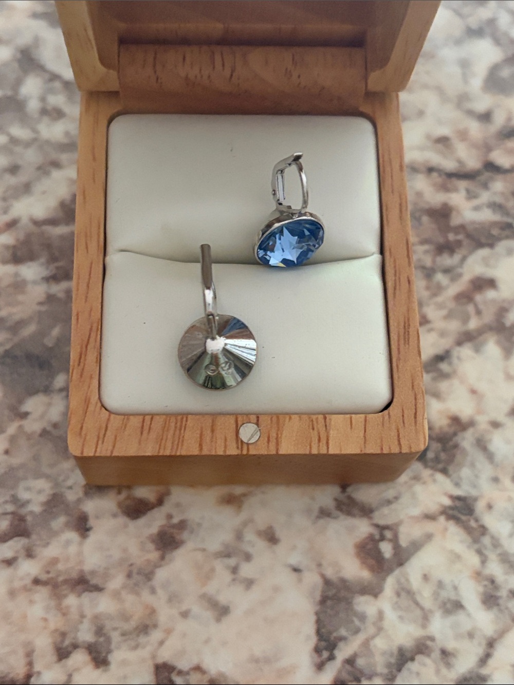 Swarovski Baby mini Bella Earrings with Blue crystal. - Picture 4 of 5